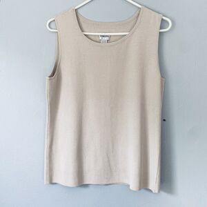 Chicos Tank Top Womens Size 2 Large Beige Neutral Minimalist Travel Capsule